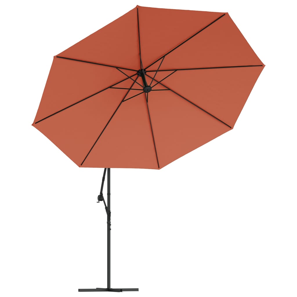 Zweefparasol met LED-verlichting 350 cm terracottakleurig