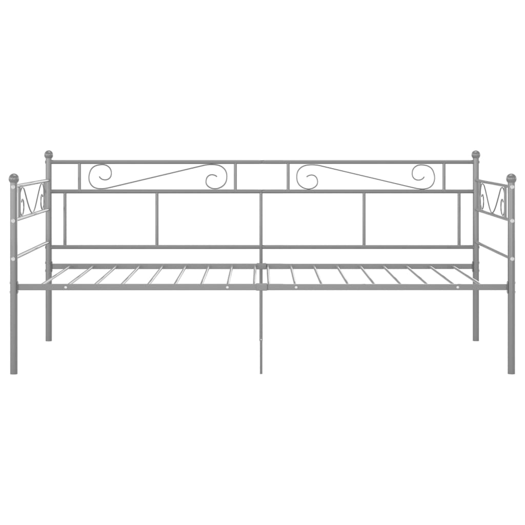 Slaapbankframe metaal grijs 90x200 cm