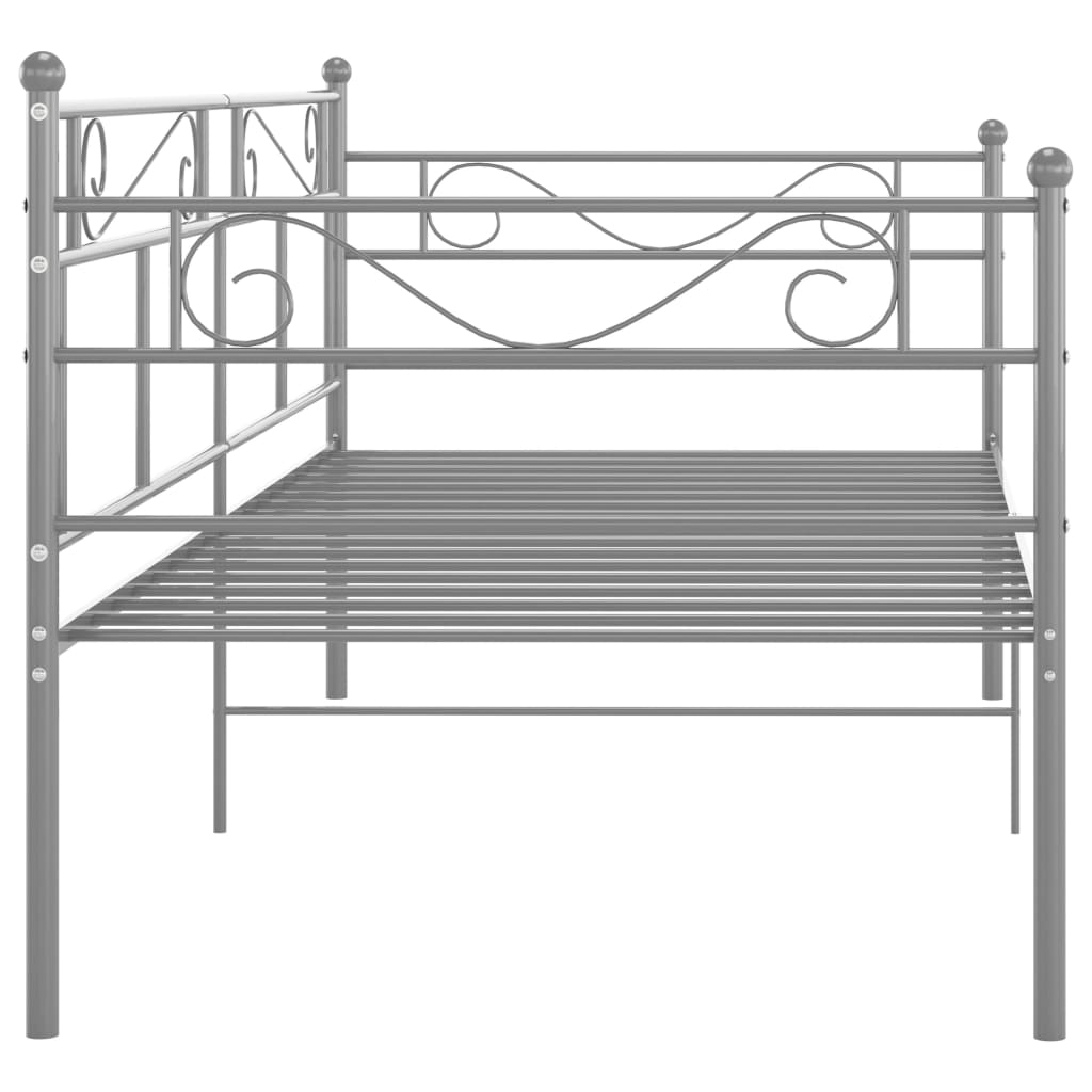 Slaapbankframe metaal grijs 90x200 cm