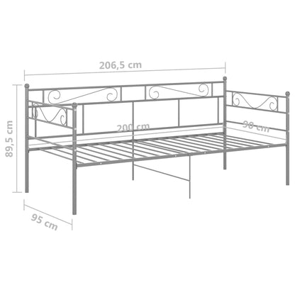 Slaapbankframe metaal grijs 90x200 cm