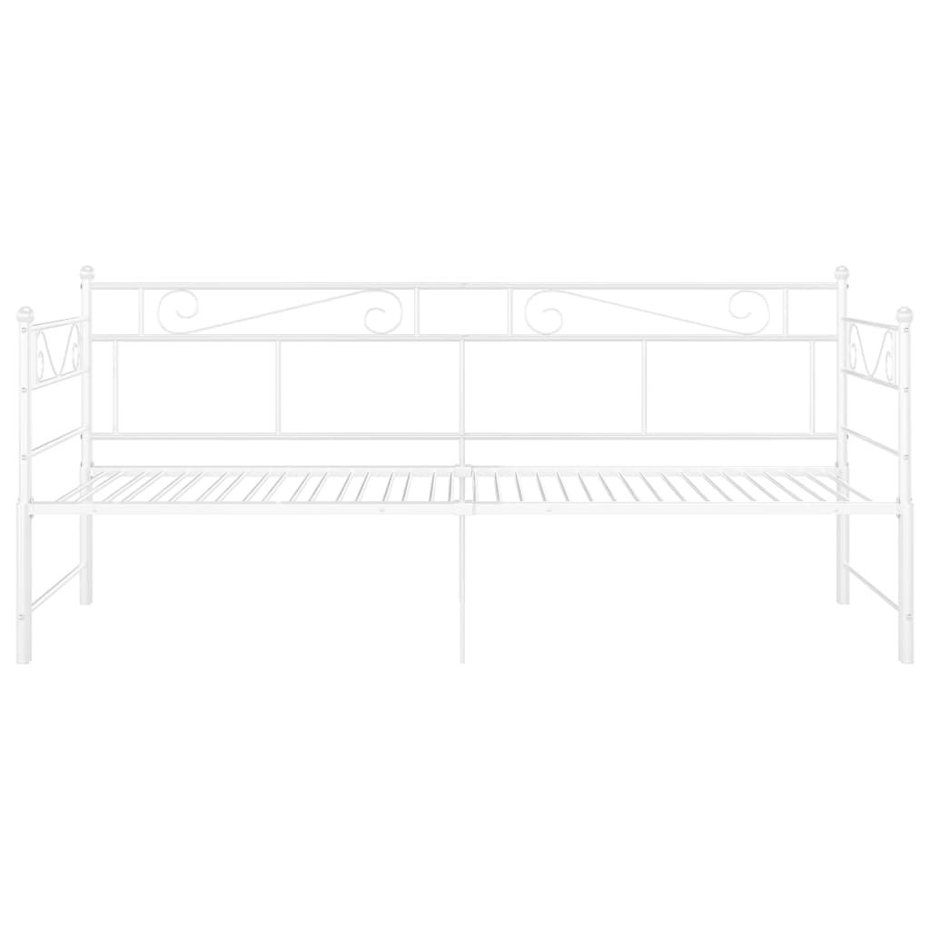 Slaapbankframe uittrekbaar metaal wit 90x200 cm