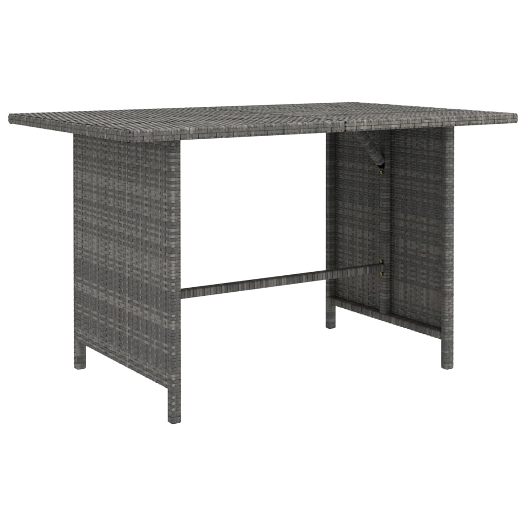 10-delige Loungeset met kussens poly rattan grijs