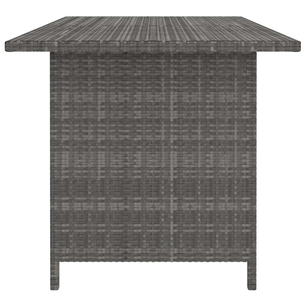 10-delige Loungeset met kussens poly rattan grijs