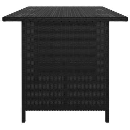 10-delige Loungeset met kussens poly rattan zwart