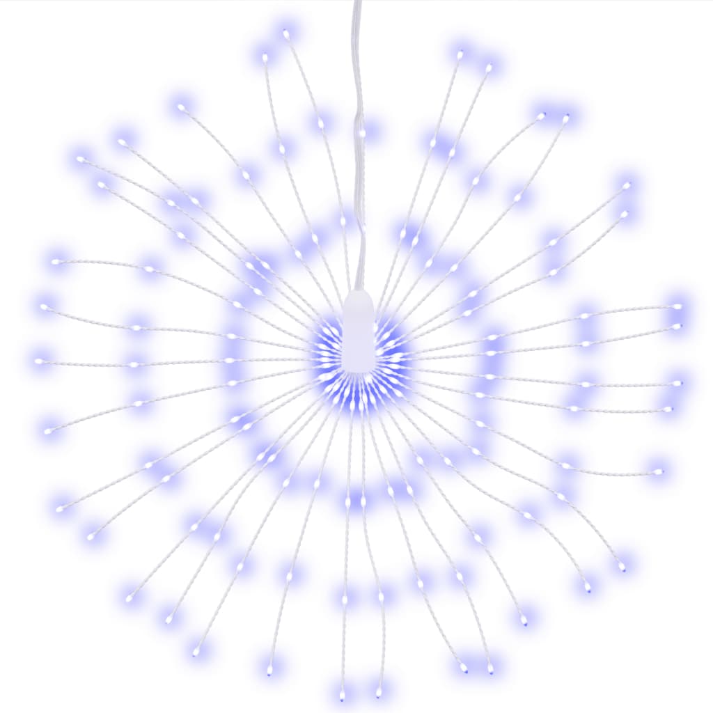 10 st Kerstverlichting vuurwerk 1400 LED's buiten 20 cm blauw