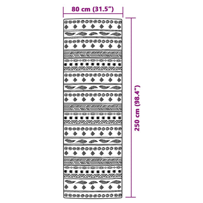 Buitenkleed 80x250 cm polypropeen grijs