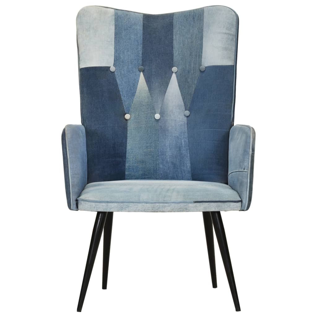 Fauteuil canvas denim patchwork