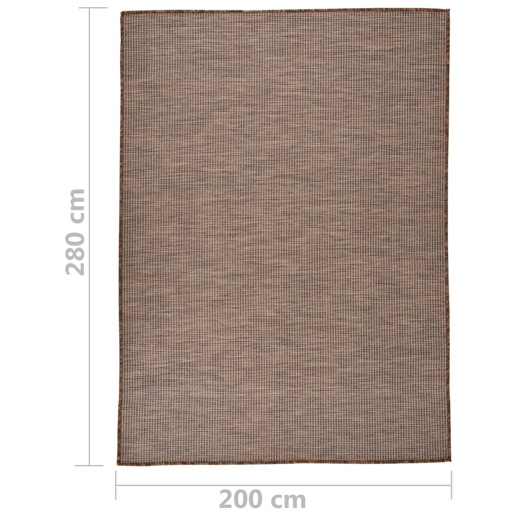 Buitenkleed platgeweven 200x280 cm bruin