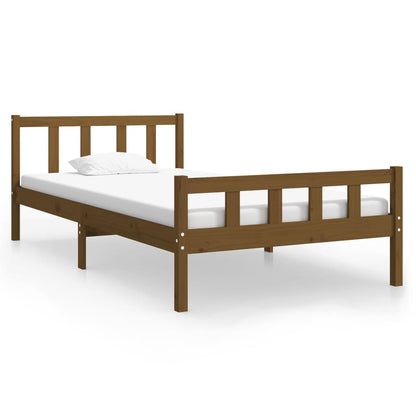 Bedframe massief hout honingbruin 90x200 cm