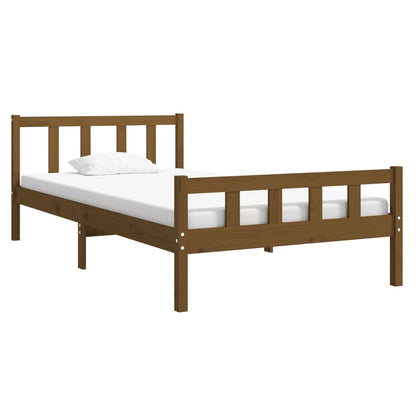 Bedframe massief hout honingbruin 90x200 cm