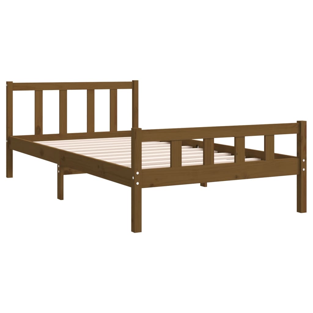 Bedframe massief hout honingbruin 90x200 cm