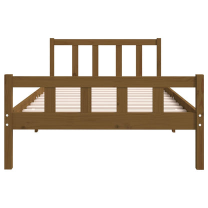 Bedframe massief hout honingbruin 90x200 cm