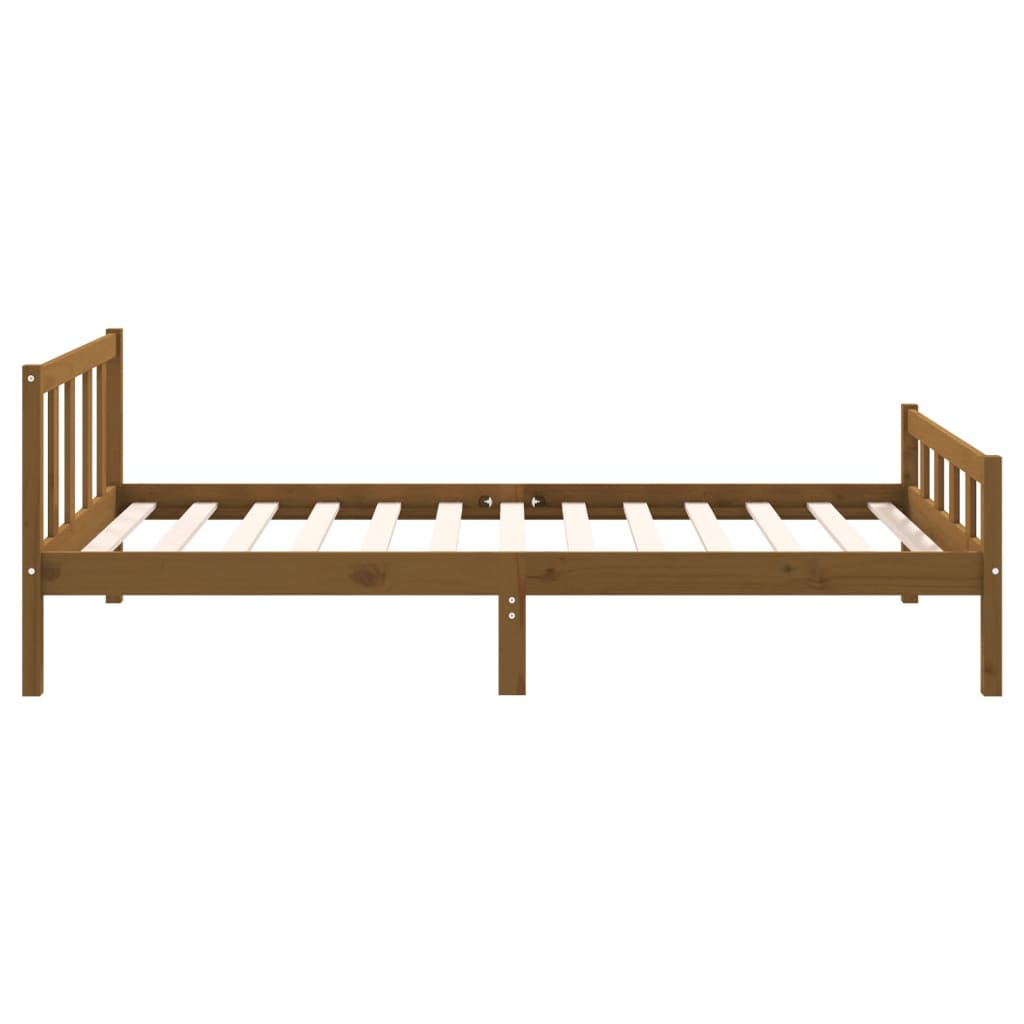 Bedframe massief hout honingbruin 90x200 cm