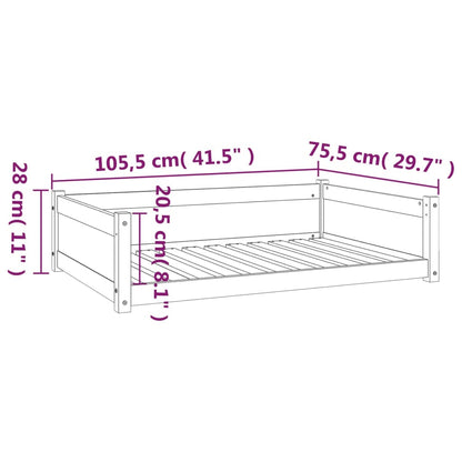 Hondenmand 105,5x75,5x28 cm massief grenenhout zwart