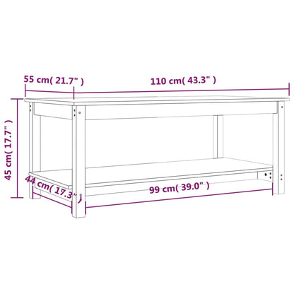 Salontafel 110x55x45 cm massief grenenhout