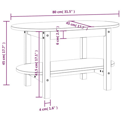 Salontafel 80x45x45 cm massief grenenhout zwart