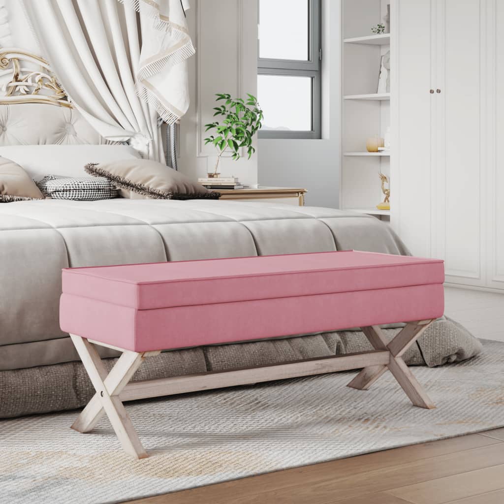 Opbergkruk 110x45x49 cm fluweel roze