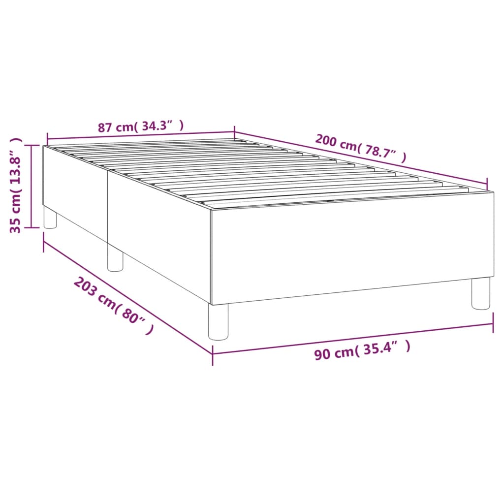 Boxspringframe kunstleer cappuccino 90x200 cm