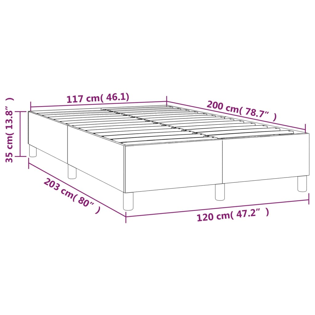 Boxspringframe kunstleer zwart 120x200 cm