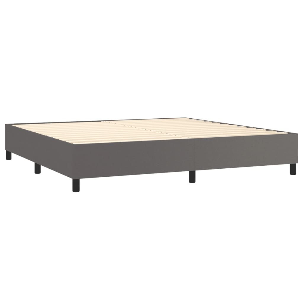 Boxspringframe kunstleer grijs 200x200 cm