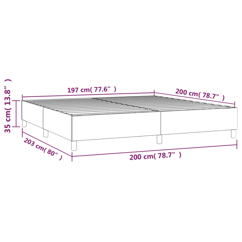 Boxspringframe kunstleer grijs 200x200 cm