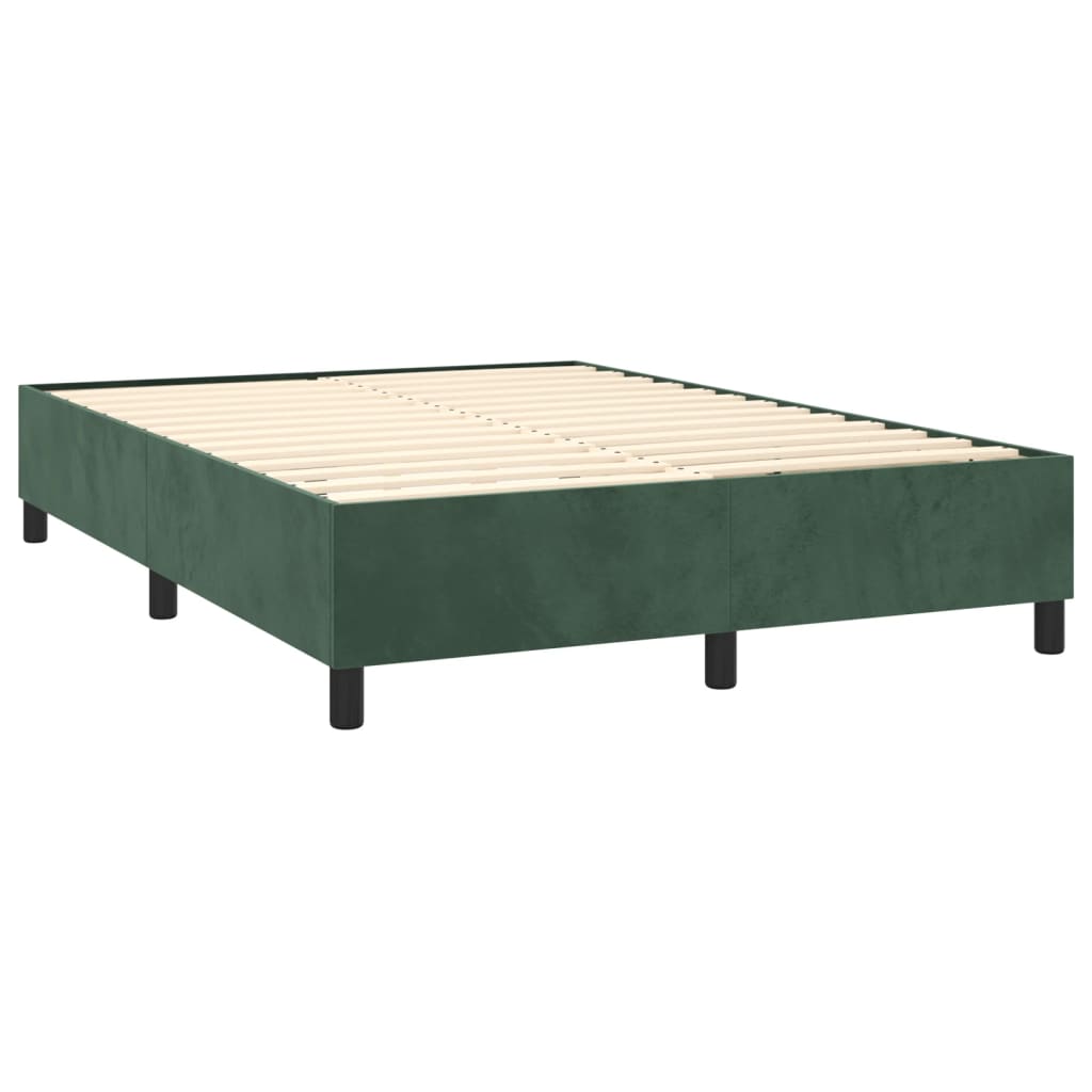 Boxspringframe fluweel donkergroen 140x200 cm