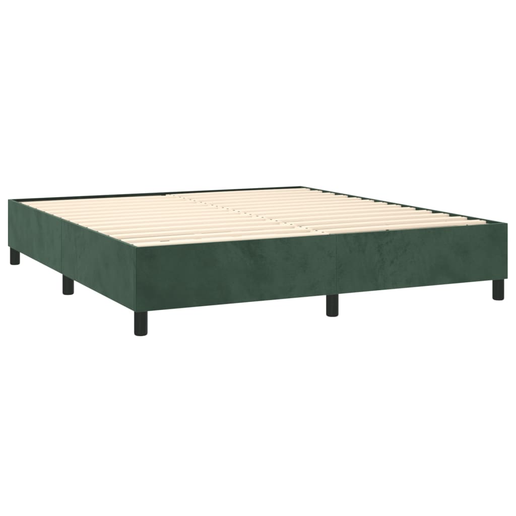 Boxspringframe fluweel donkergroen 160x200 cm