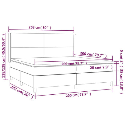 Boxspring met matras stof zwart 200x200 cm