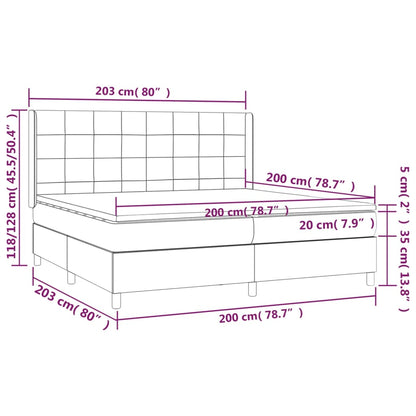 Boxspring met matras stof zwart 200x200 cm