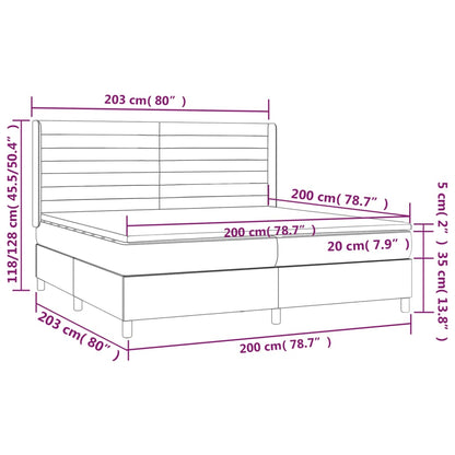 Boxspring met matras stof zwart 200x200 cm