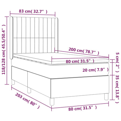 Boxspring met matras stof zwart 80x200 cm