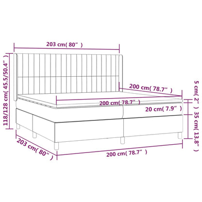 Boxspring met matras stof zwart 200x200 cm