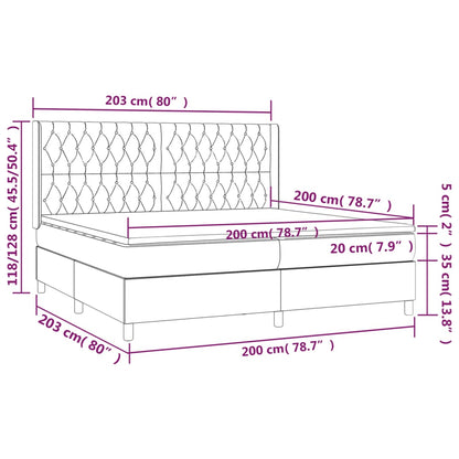 Boxspring met matras stof zwart 200x200 cm