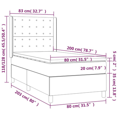 Boxspring met matras stof zwart 80x200 cm