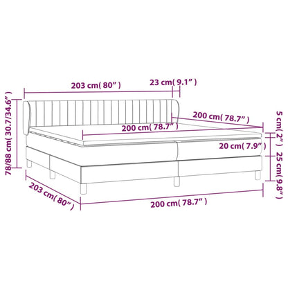 Boxspring met matras stof zwart 200x200 cm