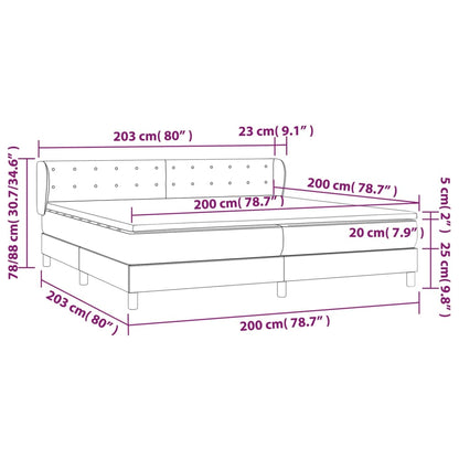 Boxspring met matras stof zwart 200x200 cm