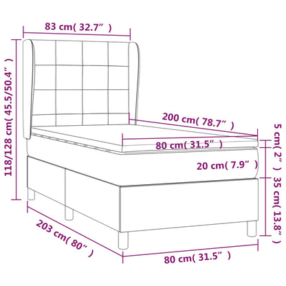 Boxspring met matras stof zwart 80x200 cm