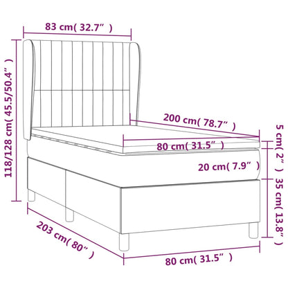 Boxspring met matras stof zwart 80x200 cm