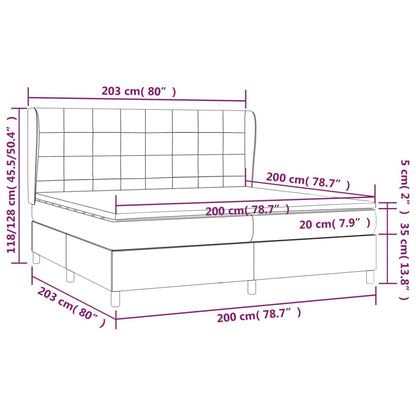 Boxspring met matras stof zwart 200x200 cm