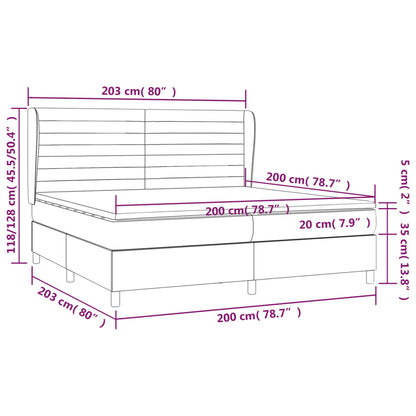 Boxspring met matras stof zwart 200x200 cm