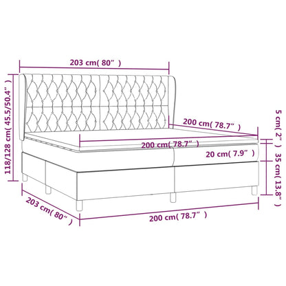 Boxspring met matras stof zwart 200x200 cm