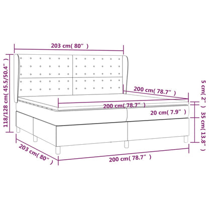 Boxspring met matras stof zwart 200x200 cm