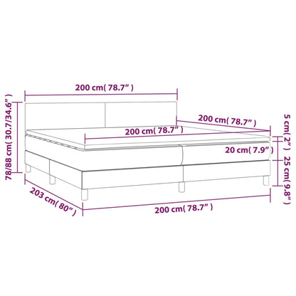 Boxspring met matras stof zwart 200x200 cm