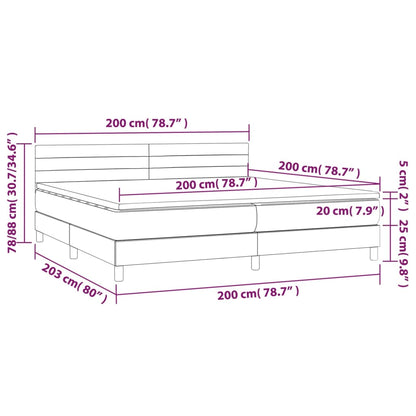 Boxspring met matras stof zwart 200x200 cm