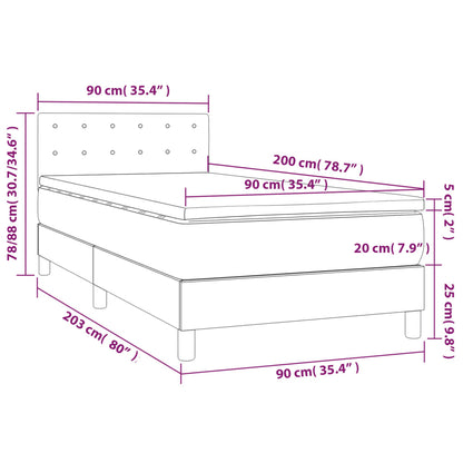 Boxspring met matras stof zwart 90x200 cm