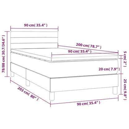 Boxspring met matras stof zwart 90x200 cm