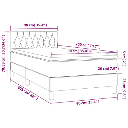 Boxspring met matras stof zwart 90x200 cm