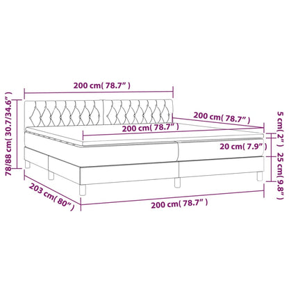 Boxspring met matras stof zwart 200x200 cm