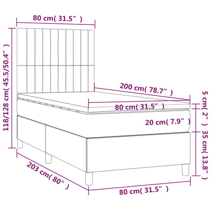 Boxspring met matras stof zwart 80x200 cm