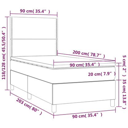 Boxspring met matras stof zwart 90x200 cm